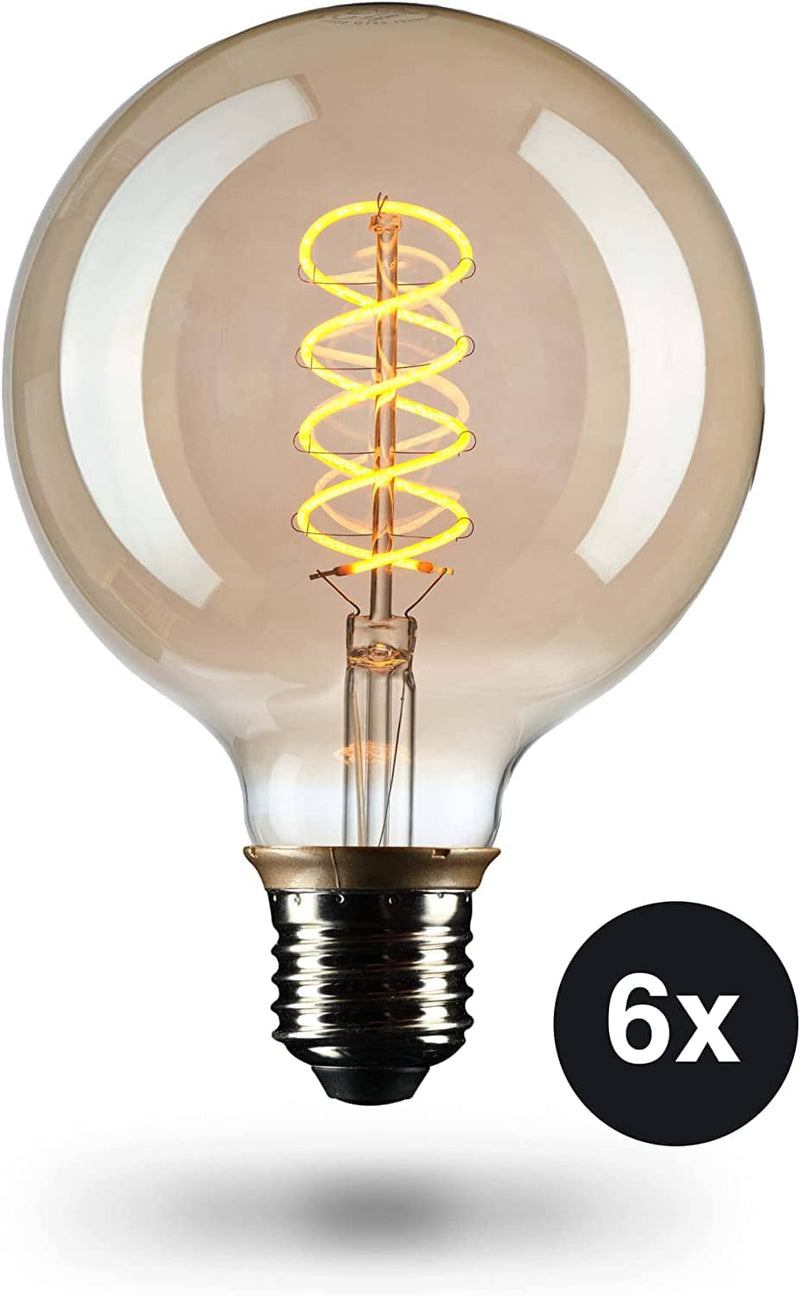 6-Pack Dimmable Vintage Edison Bulb, Warm White, 4W