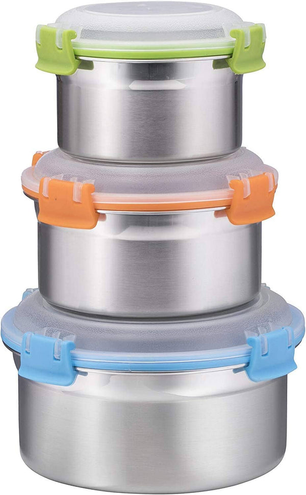 3-Piece Airtight Stainless Steel Food Containers