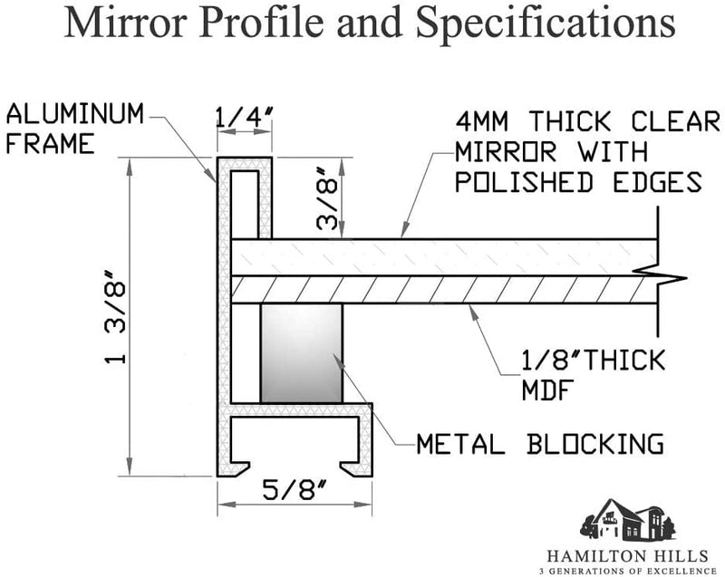 Black Metal Wall Vanity Mirror
