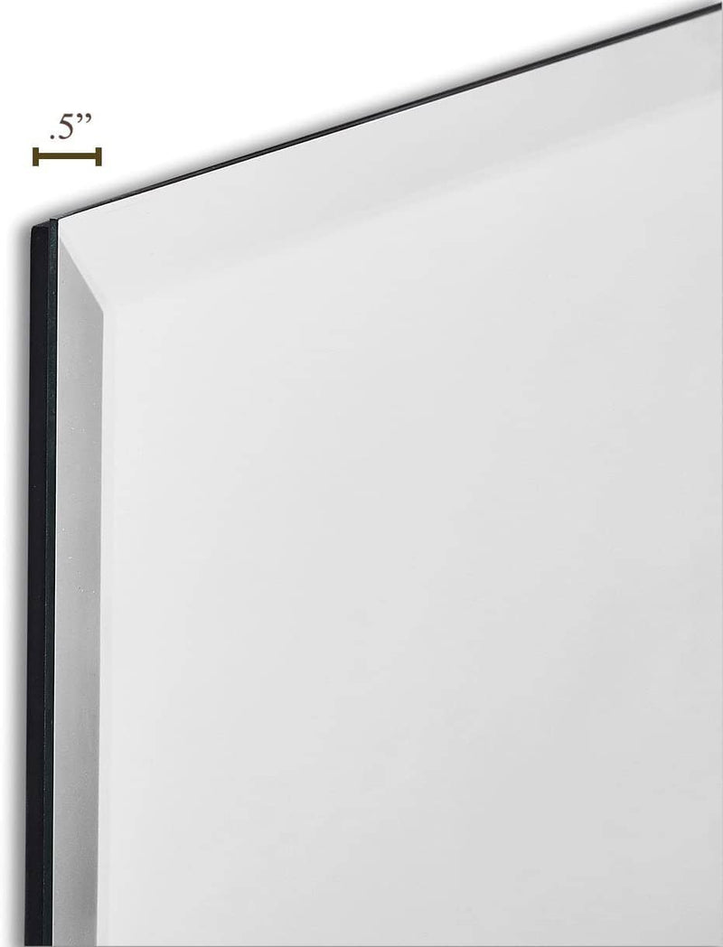 Large Beveled Wall Mirror - Rectangle Glass Panel