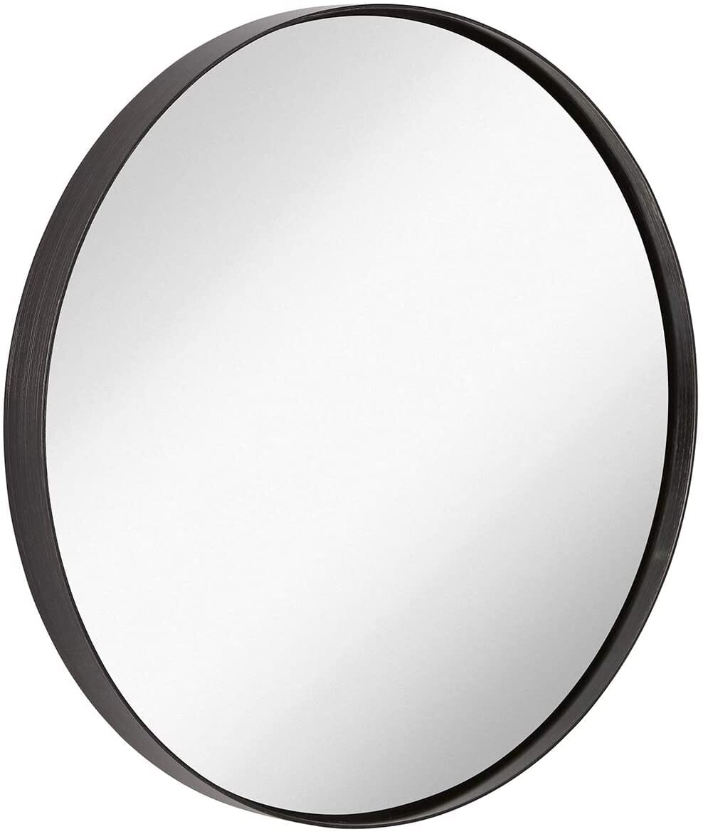 Silver Wall Mirror with Brushed Metal Frame