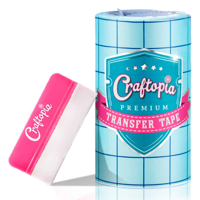 6 × 50 Clear Transfer Paper Tape Roll with Blue Alignment Grid