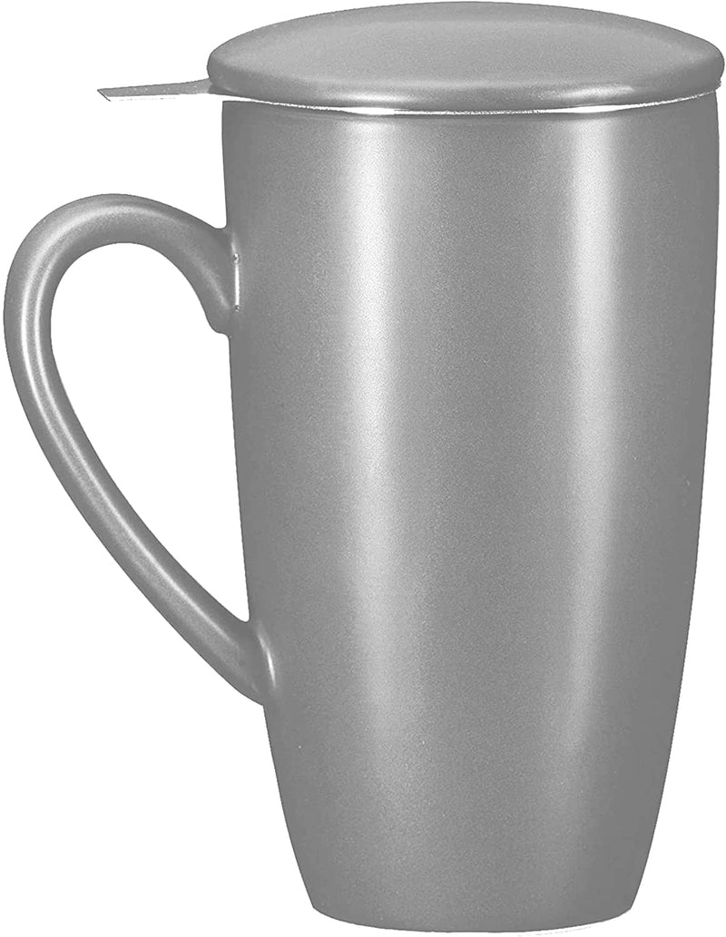 16oz Ceramic Tea Mug with Stainless Steel Infuser