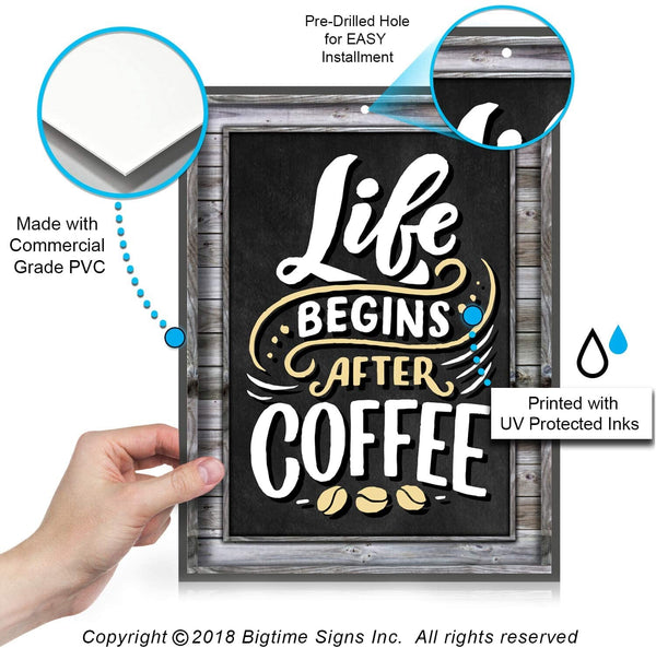 Life Begins After Coffee Sign