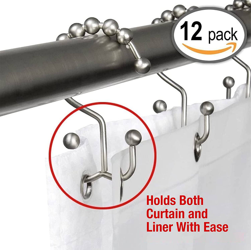 Double Shower Curtain Hooks Rings