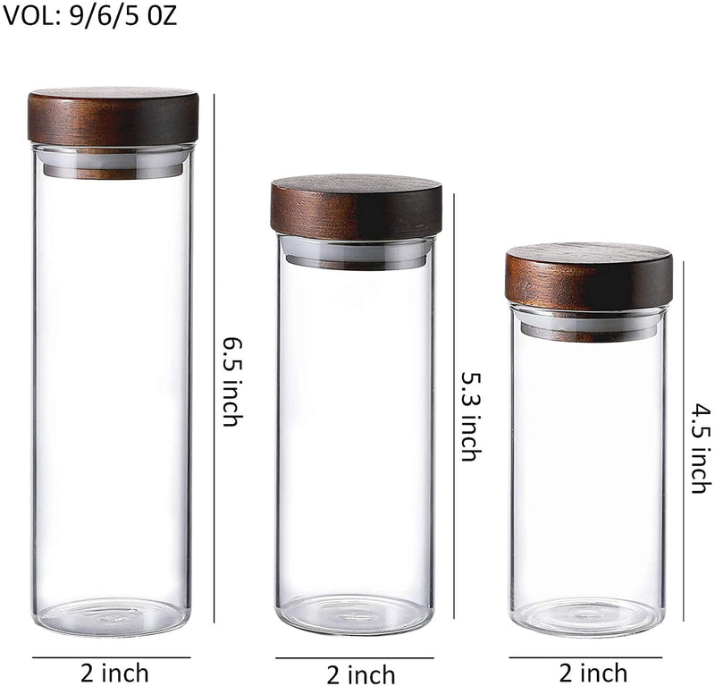 Whole Housewares Empty Refillable Borosilicate Glass Bottles Vials Jars,Mini Storage Jars