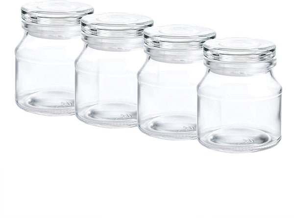 4.5 Ounce Mini Glass Jars with Airtight Glass Lids,Set