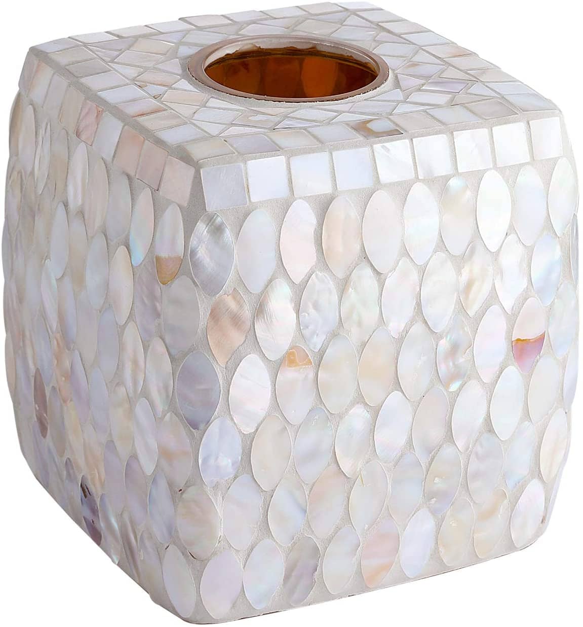 WHOLE HOUSEWARES | Mosaic Glass Tissue Holder | Decorative Tissue Cover | Bathroom