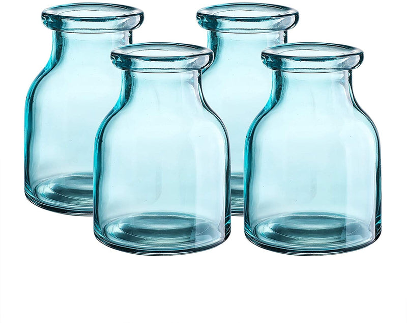 Decorative Glass Vase 4.4X6 inch Light Blue 4