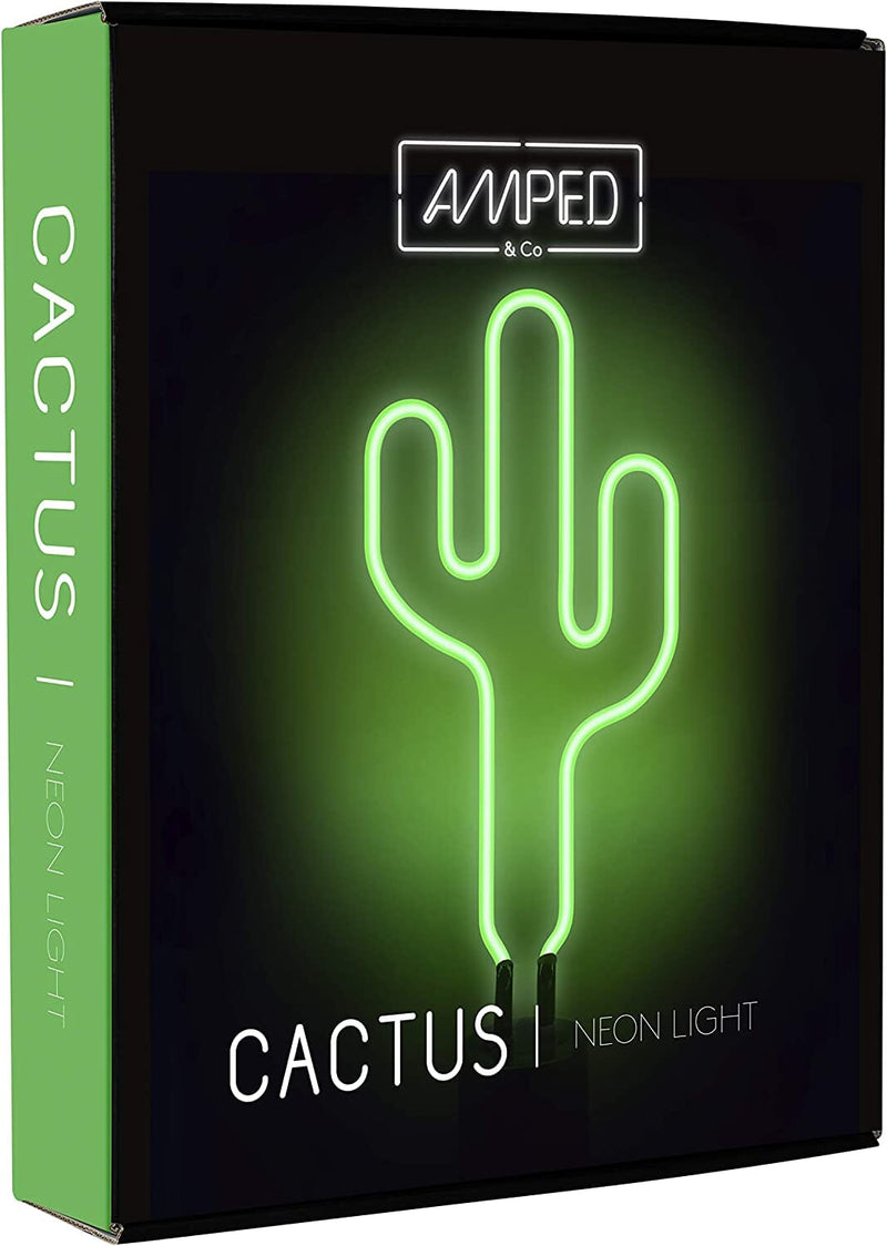 Large Green Cactus Neon Desk Light