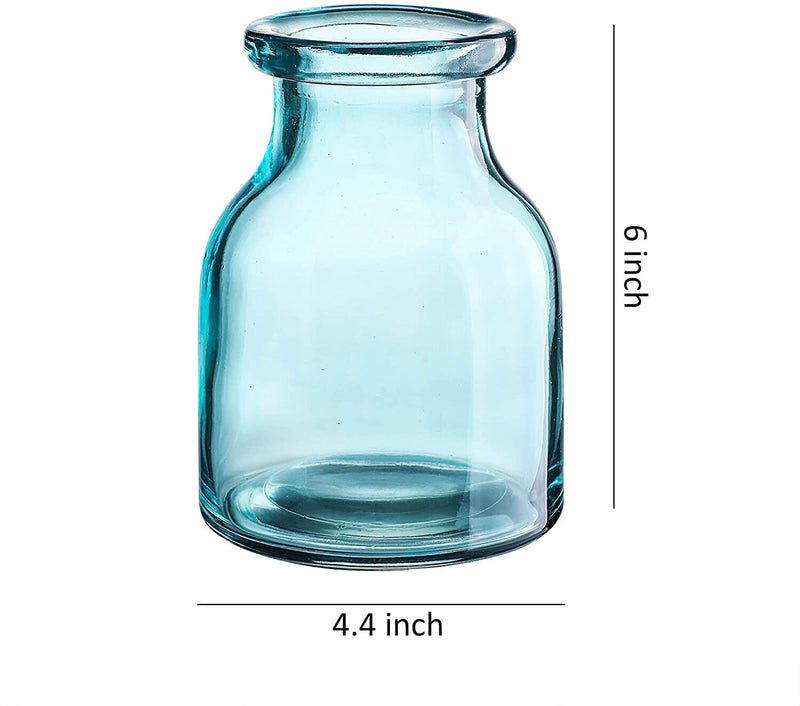 Decorative Glass Vase 4.4X6 inch Light Blue 4