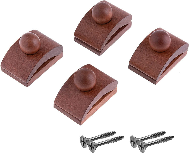 Wooden Quilt Wall Hangers - 4 Small Clips & Screws