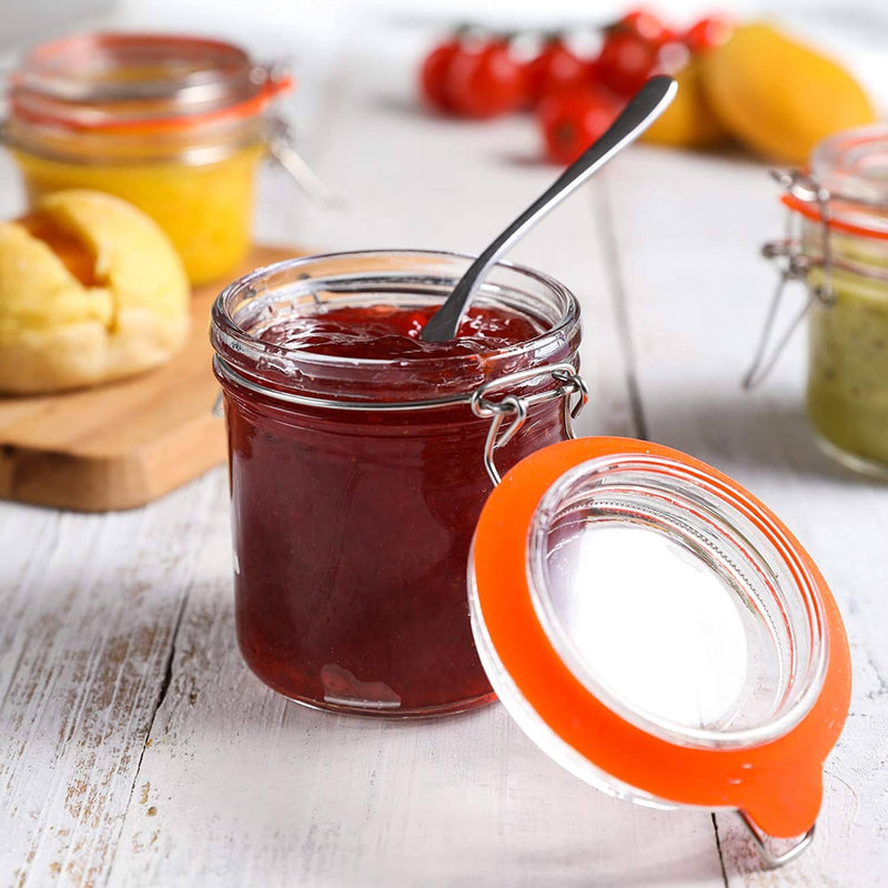Glass Jars With Airtight Lids and Leak Proof Rubber Gasket,Storage Jars With Hinged Lid
