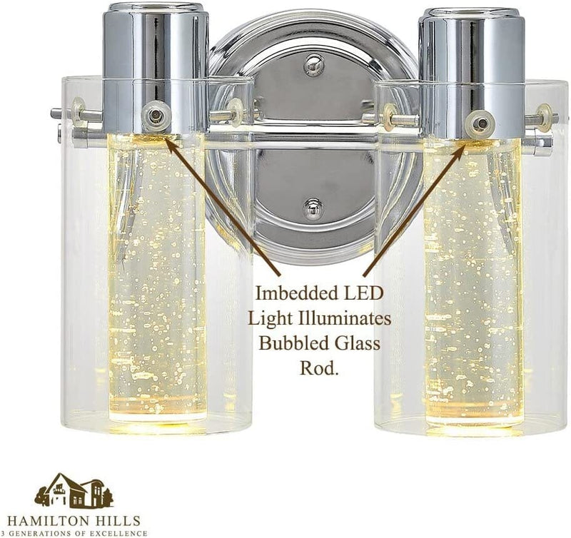 Bubble Glass LED Double Light Sconce Fixture