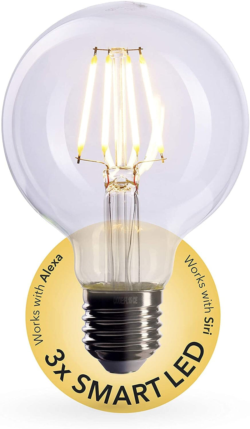 Dimmable Smart Filament Light Bulb - E27 Version, Warm White, Clear