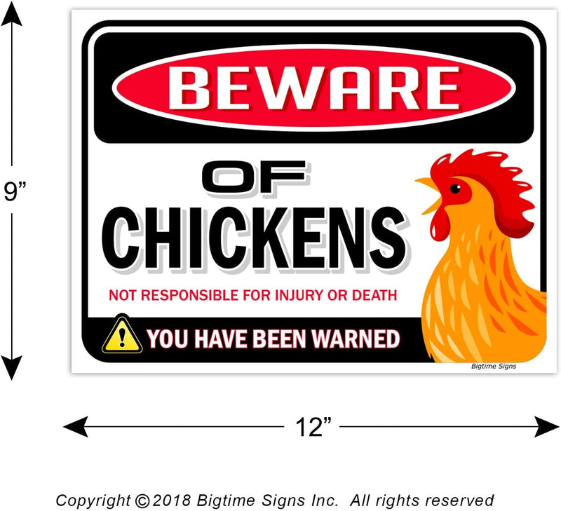 Beware of Chickens Funny Chicken Coop Sign
