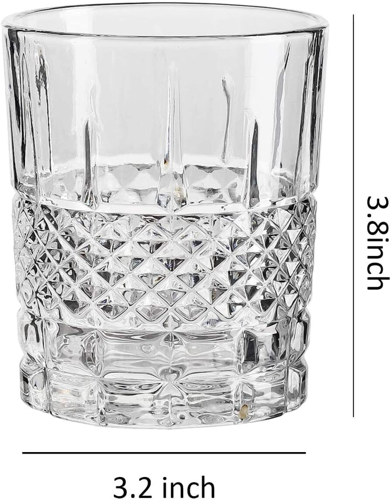 Double Old-Fashioned Drinking Glasses - Whisky Glasses - Tumblers Set of 6 (9OZ