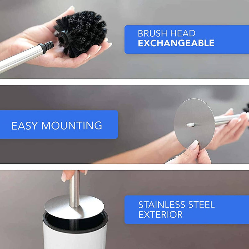 Stainless Steel Toilet Brush Set with Holder