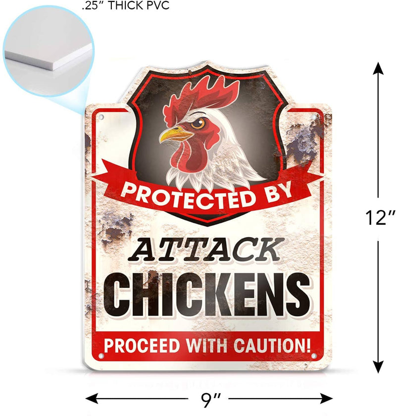 Attack Chickens Funny Chicken Coop Sign