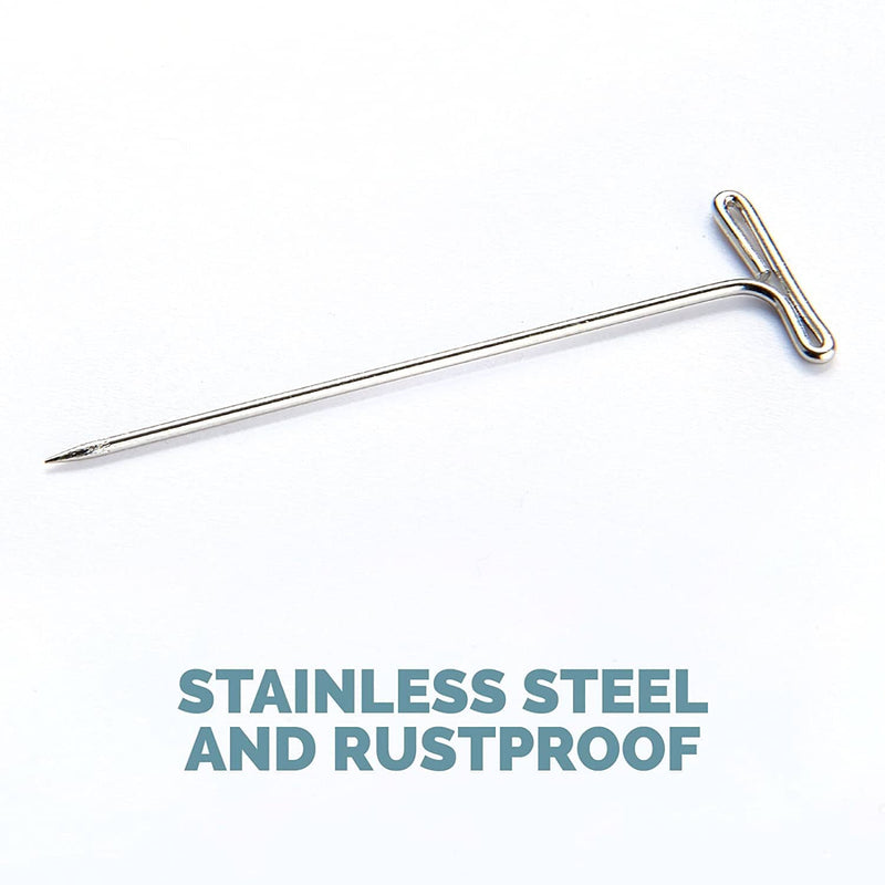 150 Stainless Steel T Needles for Knit, Crochet, and Lace