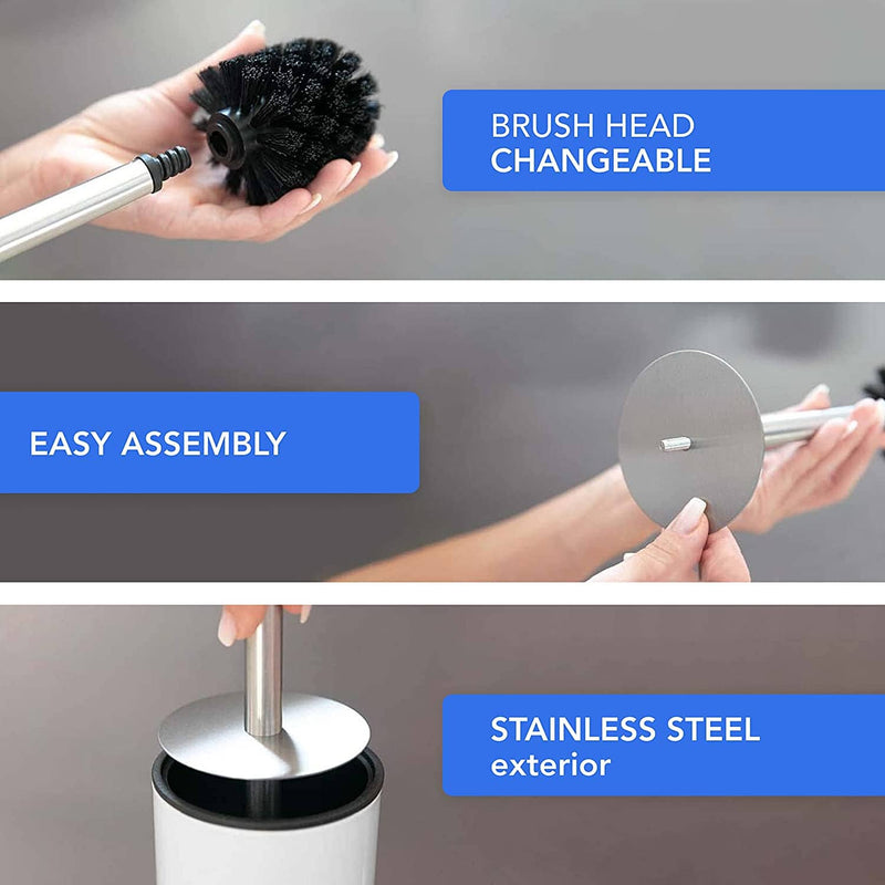 Stainless Steel Toilet Brush Set with Holder