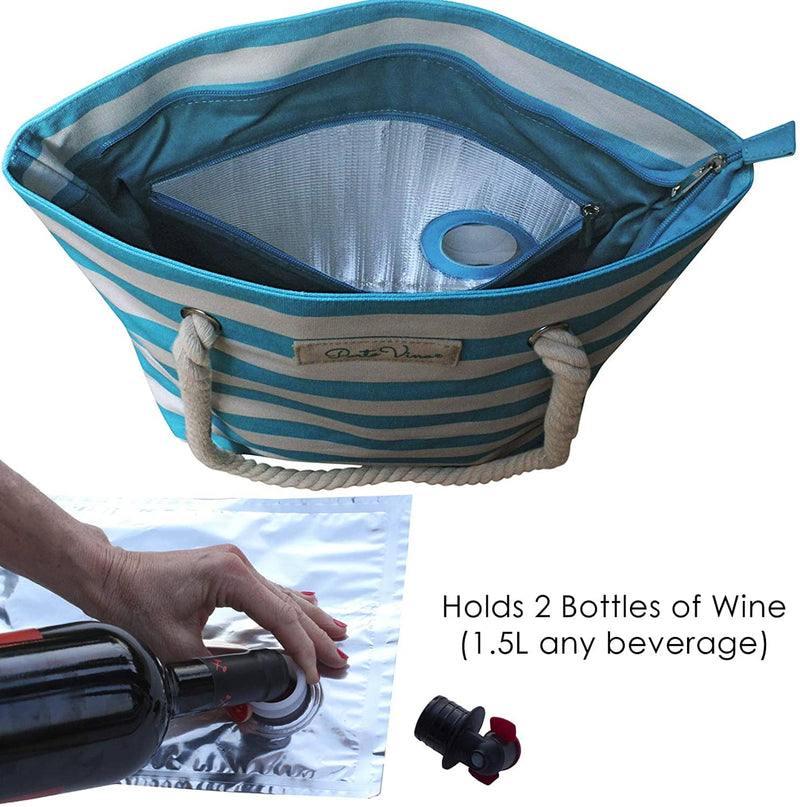 Beach Wine Purse - Hidden, Leakproof & Insulated Compartment