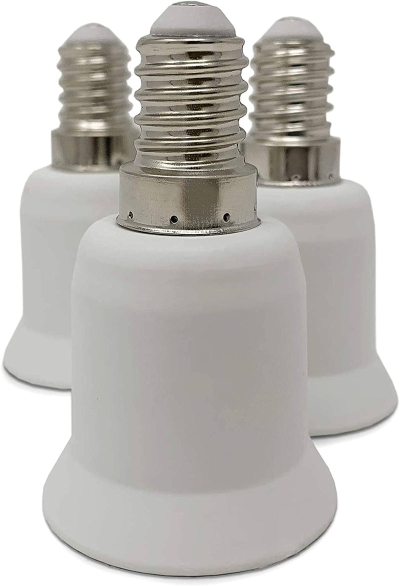 White Lamp Base Adapter Converter - 3 Pack