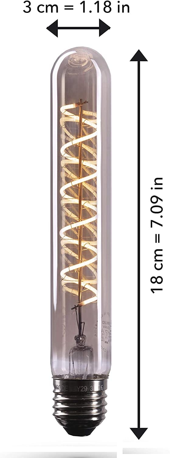 Smoky Flute Pipe Light Bulb - Dimmable 4W Smoke Glass