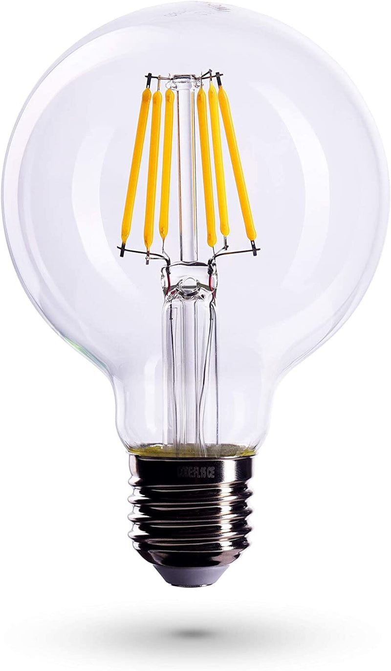 6W Warm White Filament Lightbulb, E27 Base (Pack of 3)