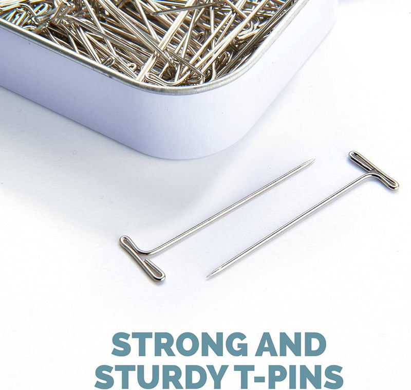 Stainless Steel T-Pins for Blocking, Knitting & Sewing