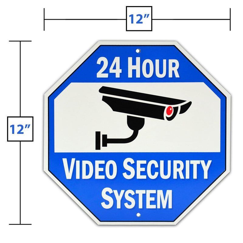 Surveillance Sign: Stop Trespassing, 24-Hour Security