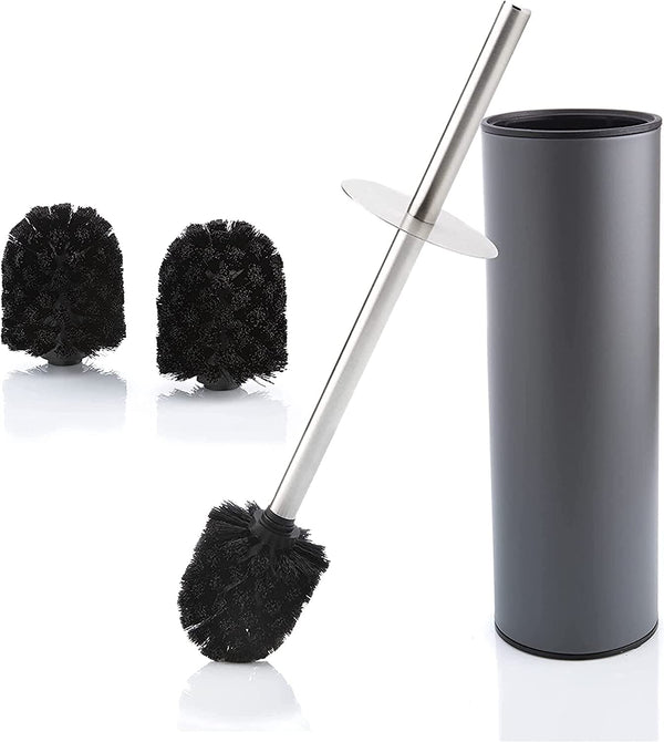 Toilet Brush Set with Splash Guard and 2 Replacement Heads