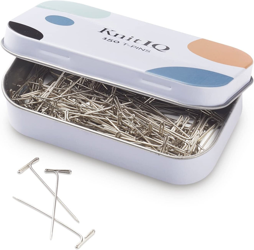 KnitIQ Stainless Steel T-Pins - 150 Units, 1.5 Inch for Blocking, Knitting  & Sewing – RoomDividersNow