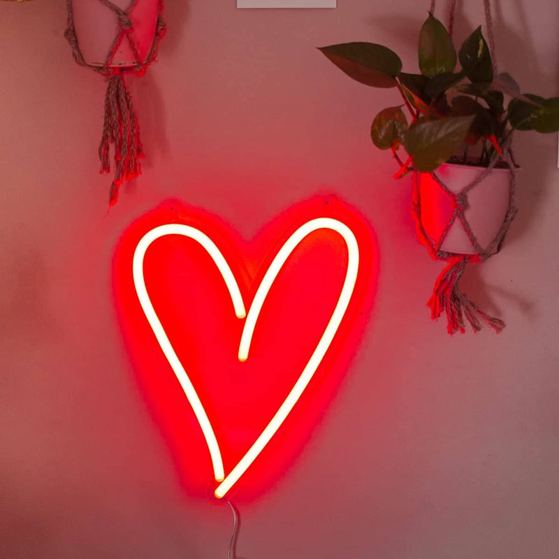 Red Heart LED Neon Light