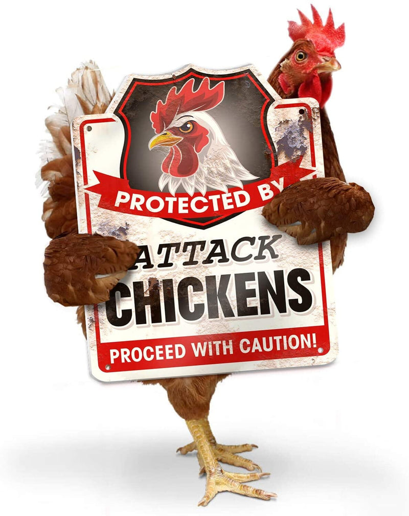 Attack Chickens Funny Chicken Coop Sign