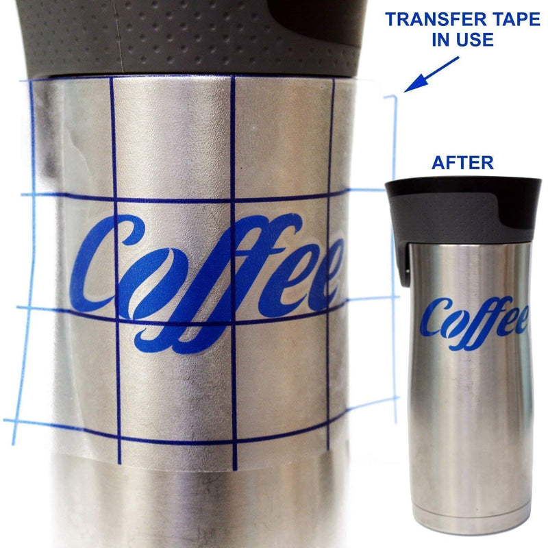 12 × 25 Clear Transfer Paper Tape Roll with Blue Alignment Grid