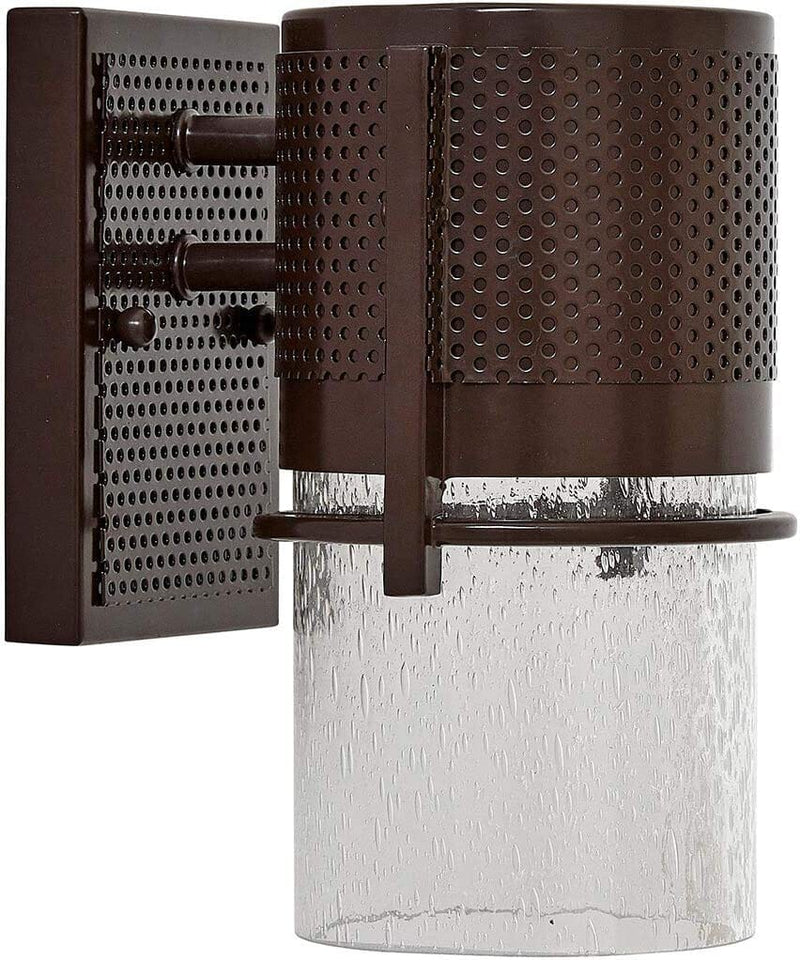 Outdoor Bronze Glass Wall Sconce - Modern Rustic LED Light