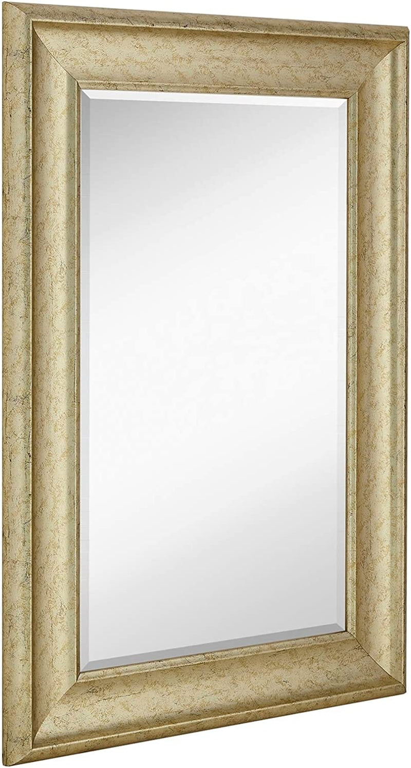 Smooth Trational Framed Mirror  1 Beveled Silver Backed Glass