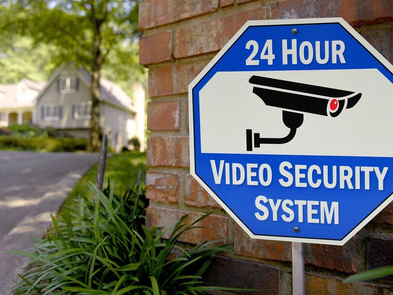 Surveillance Sign: Stop Trespassing, 24-Hour Security