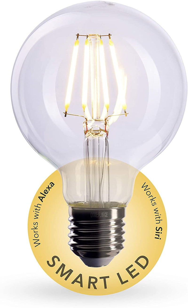 Dimmable Smart Filament Light Bulb - E27 Version, Warm White, Clear