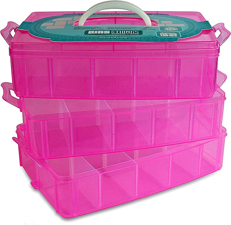 6tier Stackable Craft Organizers And Storage Box With 60  Compartmentsplastic Sto