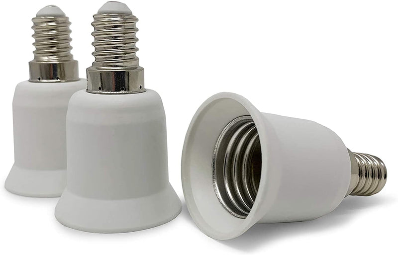 White Lamp Base Adapter Converter - 3 Pack