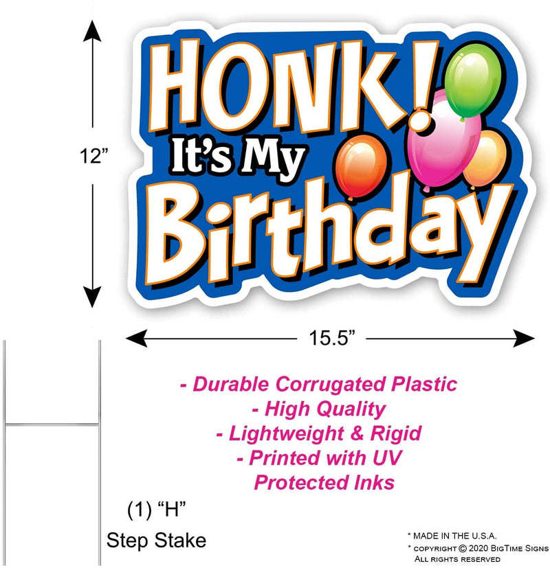 HONK! Birthday Party Yard Sign with Metal Stakes