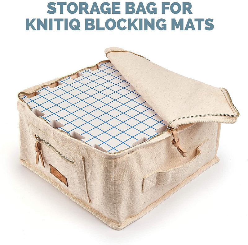 KnitIQ Canvas Storage Bag for 9 Blocking Mats - Convenient