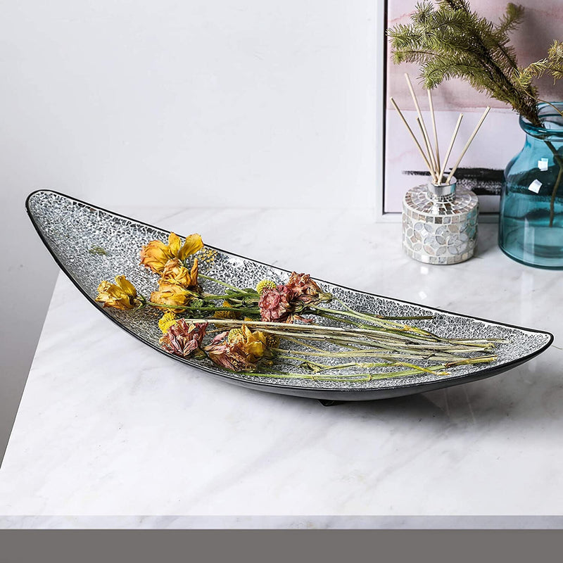 Glass Mosaic Decorative Bowl-All Tray Dish Centerpiece Bowl,8X22 Inches for Home Decor