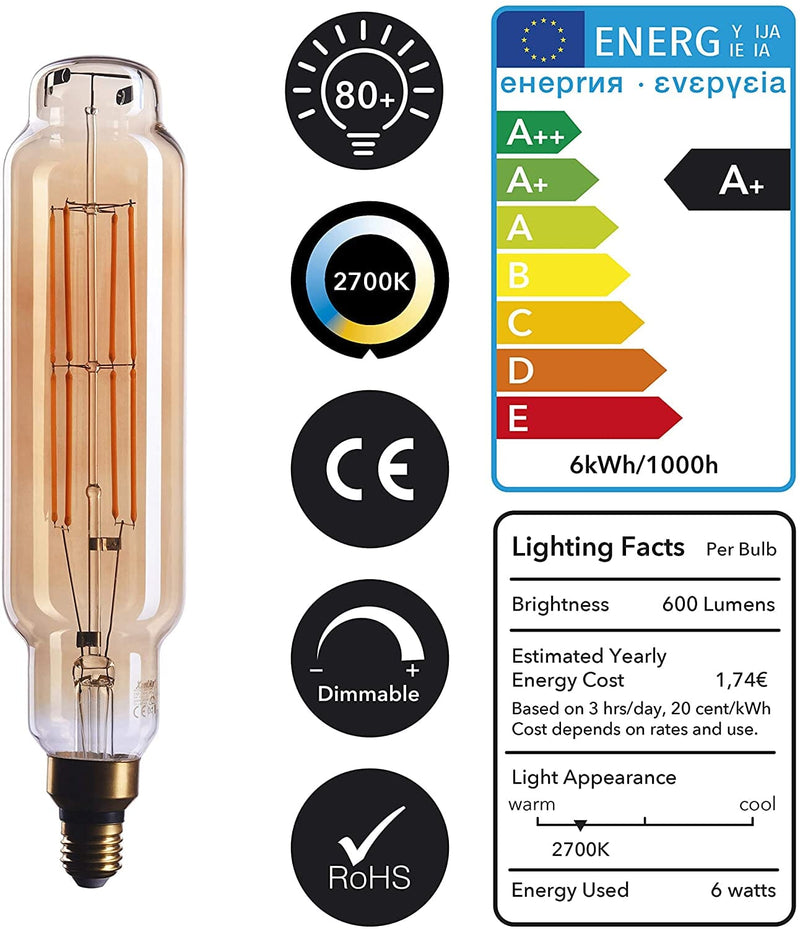 32cm Giant Dimmable Warm White LED Bulb