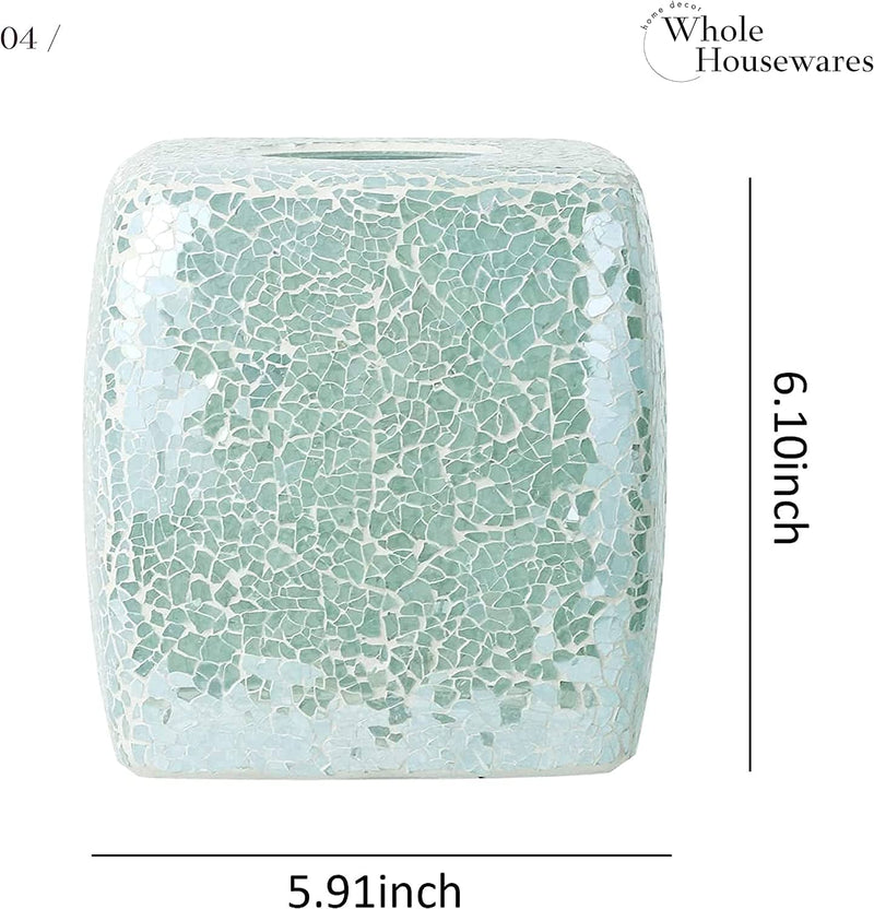 Mosaic Glass Tissue Holder | Decorative Tissue Cover | Bathroom Accessory | Square Box G