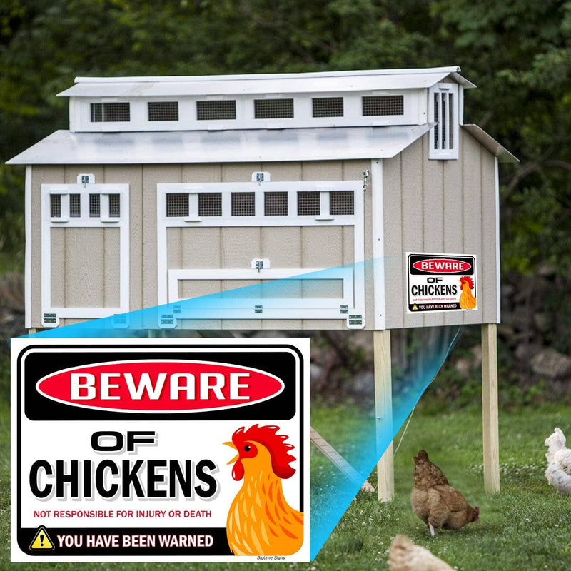 Beware of Chickens Funny Chicken Coop Sign