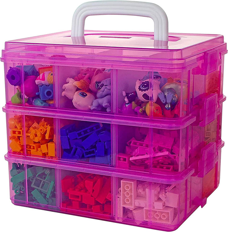 Bins & Things Stackable Toys Organizer Storage Case Compatible With Beyblade, Hot Wheels