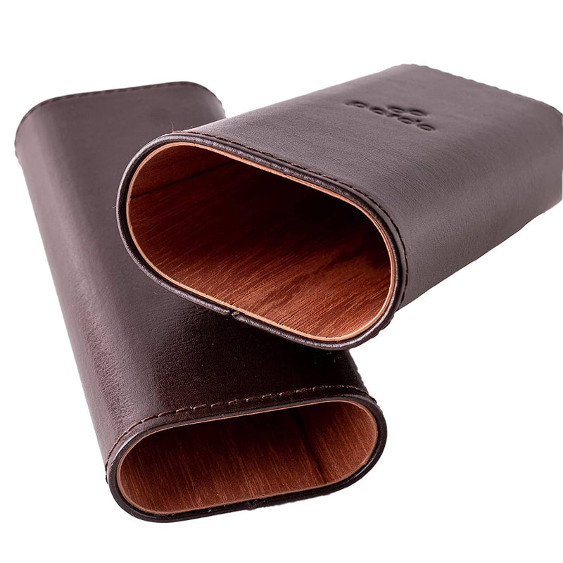 Spanish Cedar Lining Cigar Case with Polished Accents